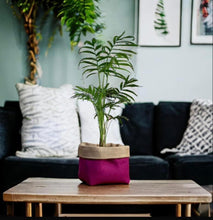Load image into Gallery viewer, Cerise Italian Milled Wool &amp; Hessian Pot
