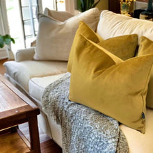 Load image into Gallery viewer, Mustard Velvet Cushion
