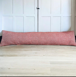 Rhubarb Geometric Wool Mix Draught Excluder
