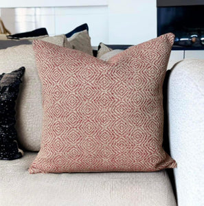 Geometric Woven Scarlet Cushion