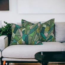 Load image into Gallery viewer, Tribal Print Leaf Sustainable Cotton Cushion
