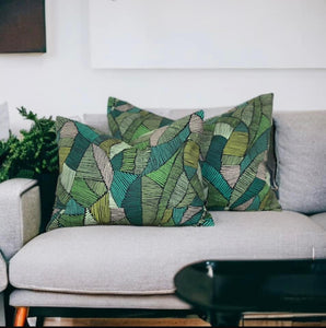 Tribal Print Leaf Sustainable Cotton Cushion