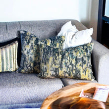 Load image into Gallery viewer, Impressionist Black Floral Velvet Cushion
