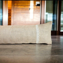 Load image into Gallery viewer, Hessian &amp; Lace Draught Excluder
