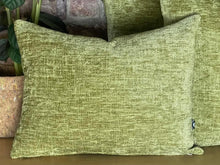 Load image into Gallery viewer, Moss Green Velvet Chenille Cushion
