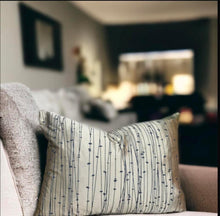 Load image into Gallery viewer, Gold &amp; Charcoal Silk Cushion
