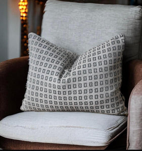 Clay & Charcoal Woven Cushion