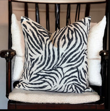 Load image into Gallery viewer, Zebra Print Linen Mix Cushion
