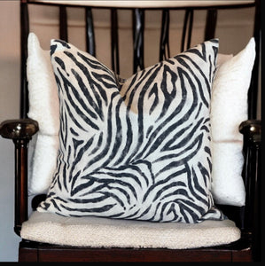 Zebra Print Linen Mix Cushion