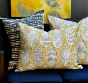 Quince Block Leaf Sustainable Cotton Cushion