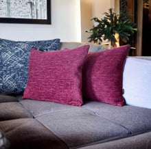 Load image into Gallery viewer, Cerise Velvet Chenille Cushion
