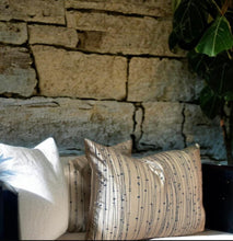 Load image into Gallery viewer, Gold &amp; Charcoal Silk Cushion
