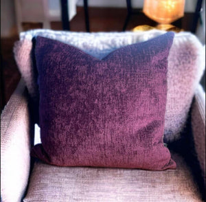 Purple Velvet Chenille Cushion
