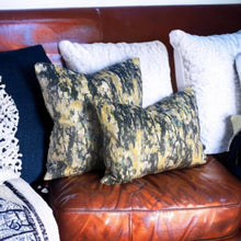 Load image into Gallery viewer, Impressionist Black Floral Velvet Cushion
