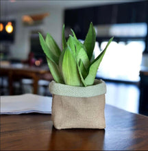 Load image into Gallery viewer, Sage Wool Mix &amp; Hessian Pot

