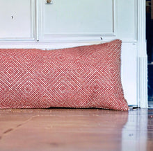 Load image into Gallery viewer, Rhubarb Geometric Wool Mix Draught Excluder
