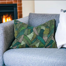 Load image into Gallery viewer, Tribal Print Leaf Sustainable Cotton Cushion
