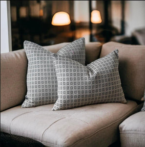 Clay & Charcoal Woven Cushion