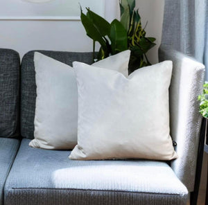 Optic White Velvet Cushion