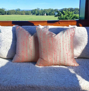Gold & Red Silk Cushion