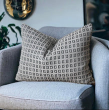 Load image into Gallery viewer, Clay &amp; Charcoal Woven Cushion
