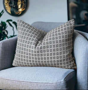 Clay & Charcoal Woven Cushion