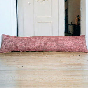 Rhubarb Geometric Wool Mix Draught Excluder
