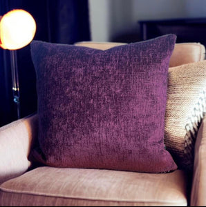 Purple Velvet Chenille Cushion