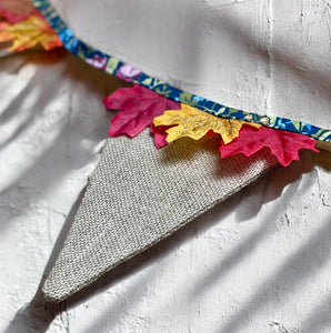 Rustic Hessian Autumn Leaf Bunting