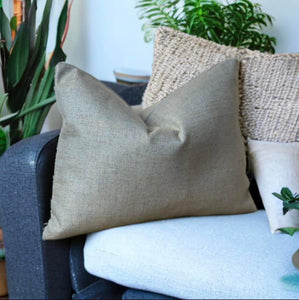 Pistachio With Gold Husk Linen Mix Cushion
