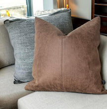 Load image into Gallery viewer, Tan Faux Leather Cushion
