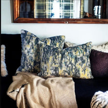 Load image into Gallery viewer, Impressionist Black Floral Velvet Cushion
