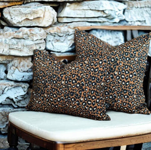 Retro Leopard Print Velvet Cushion