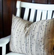 Load image into Gallery viewer, Gold &amp; Charcoal Silk Cushion
