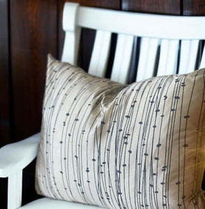 Gold & Charcoal Silk Cushion