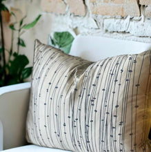 Load image into Gallery viewer, Gold &amp; Charcoal Silk Cushion
