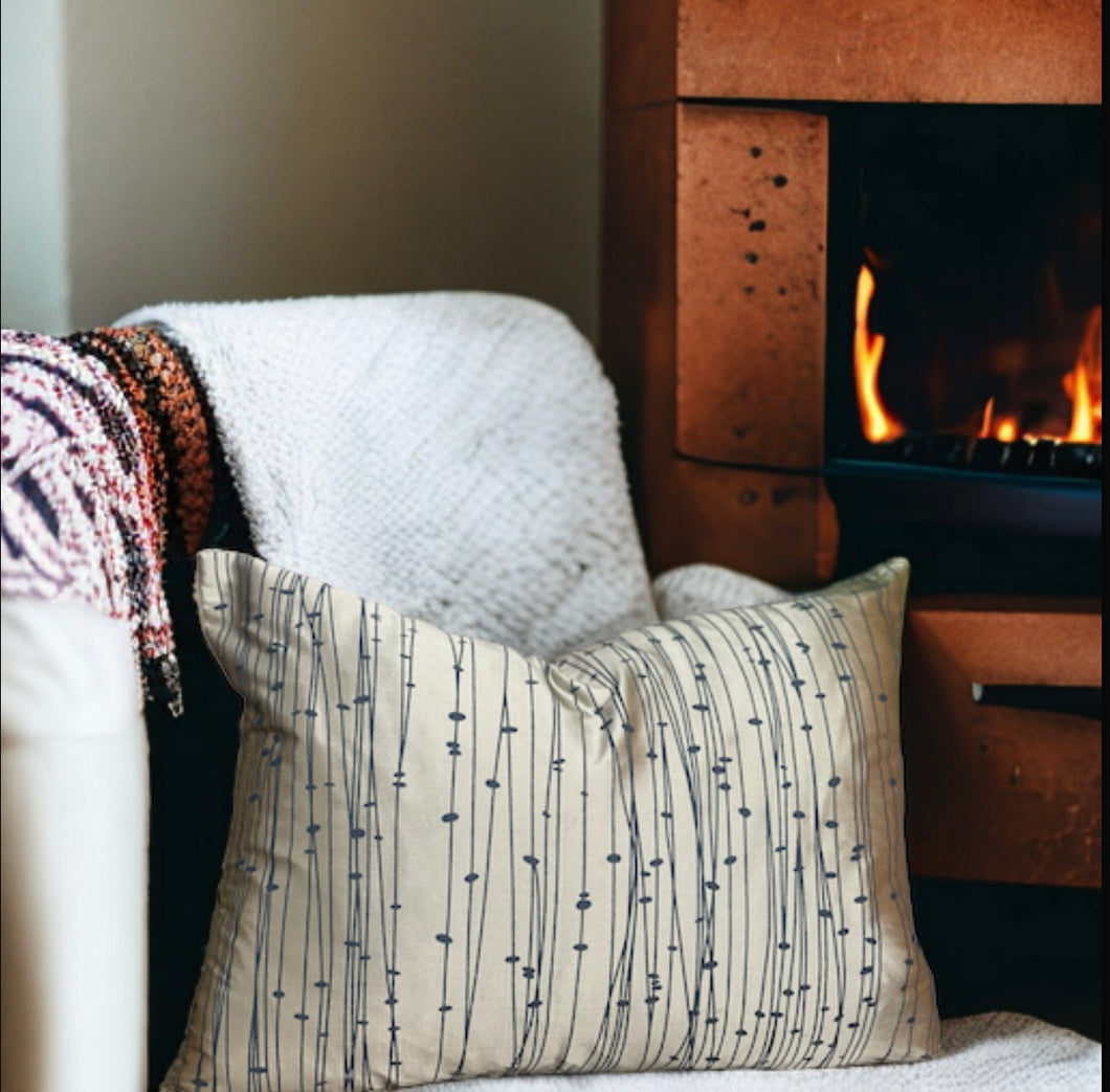 Gold & Charcoal Silk Cushion