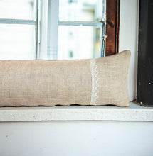 Load image into Gallery viewer, Hessian &amp; Lace Draught Excluder
