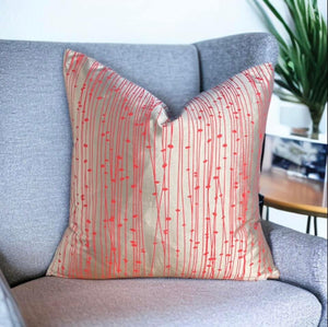 Gold & Red Silk Cushion