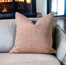 Load image into Gallery viewer, Geometric Woven Scarlet Cushion
