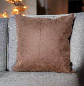Tan Faux Leather Cushion