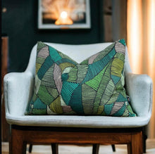 Load image into Gallery viewer, Tribal Print Leaf Sustainable Cotton Cushion
