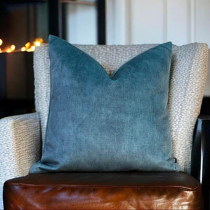 Jade Melange Velvet Cushion