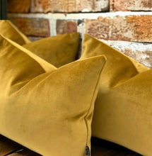 Load image into Gallery viewer, Mustard Velvet Cushion
