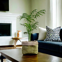 Load image into Gallery viewer, Moss Velvet Chenille &amp; Hessian Pot
