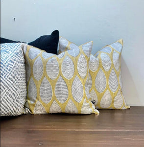 Quince Block Leaf Sustainable Cotton Cushion