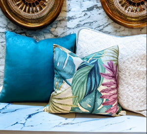 Monstera Velvet Backed Cushion