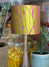 Load image into Gallery viewer, Silk Mustard &amp; Magenta Grasses Lampshade
