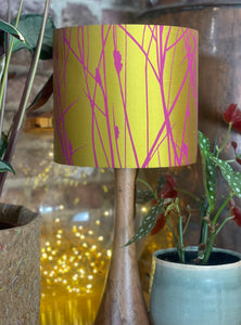 Silk Mustard & Magenta Grasses Lampshade