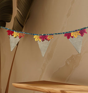 Rustic Hessian Autumn Leaf Bunting